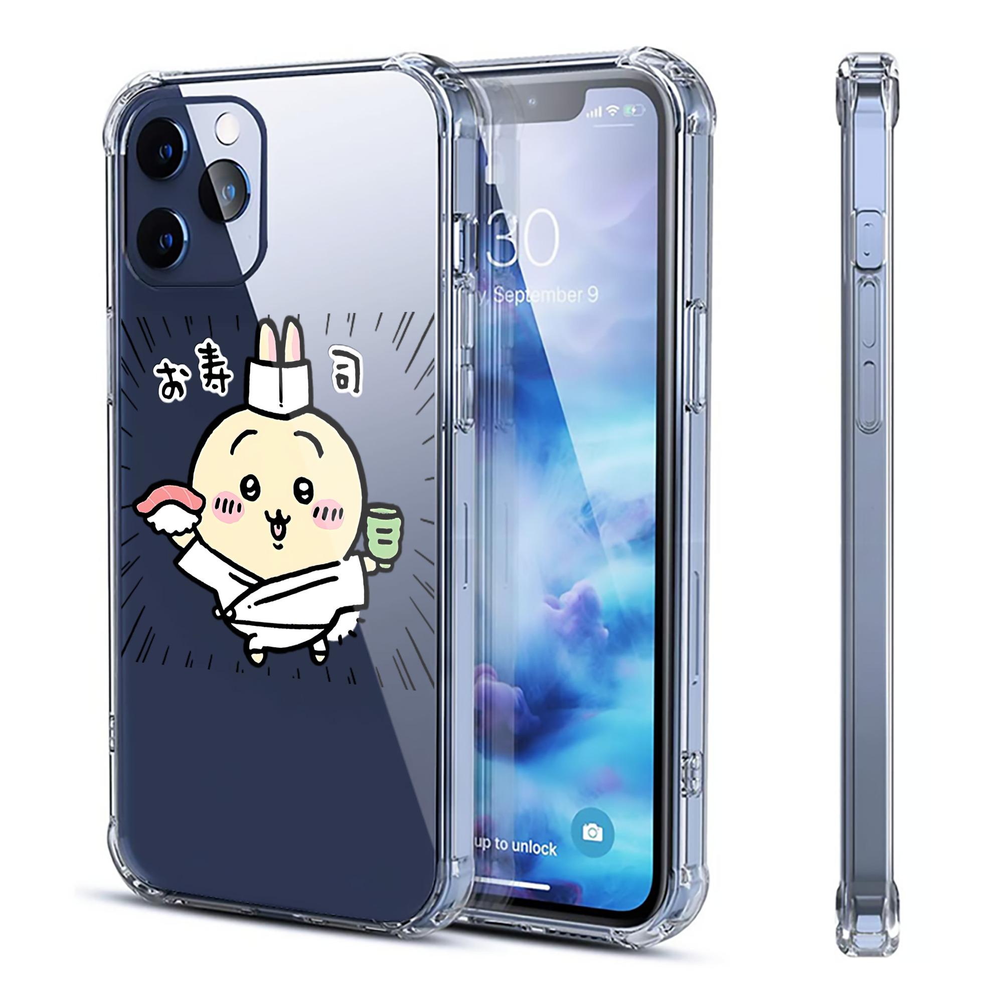 （画像用） ちいかわ うさぎ Chii-kawa usagi 【iPhone 12シリーズ対応】透明スマホケース（クリアソフトケース）